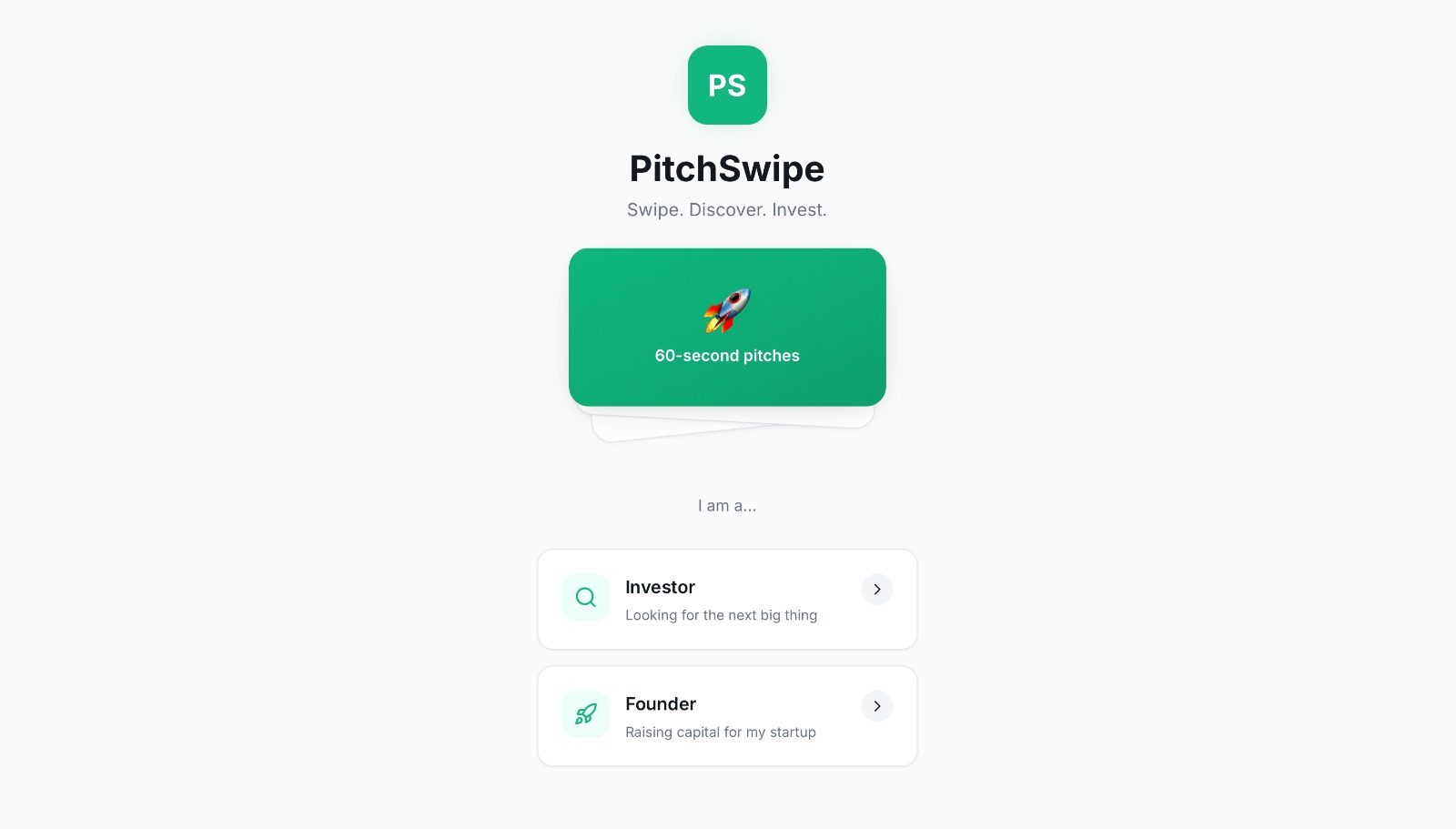 SwipePitch interface concept preview